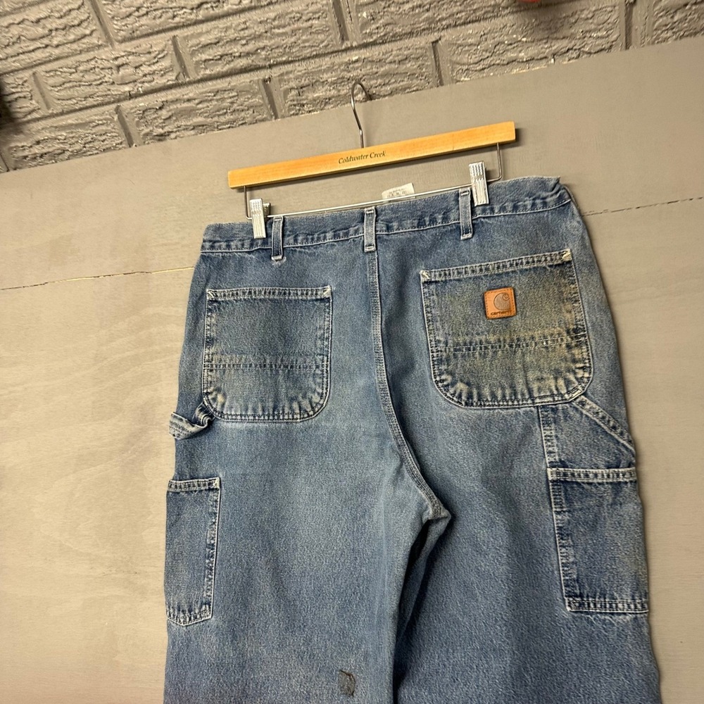 Carhartt Mens Relaxed Fit Straight‎ Leg Carpenter Jeans 36x32 Blue Denim